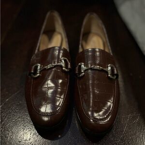 Women’s Brown Loafers travel flat shoes slip on party dance business sporty